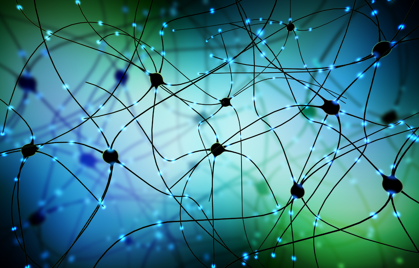 Visualisatie van neuronen en verbindingen in de hersenen, symbool voor bewustzijn en onderbewustzijn bij hypnose en NEI-therapie.