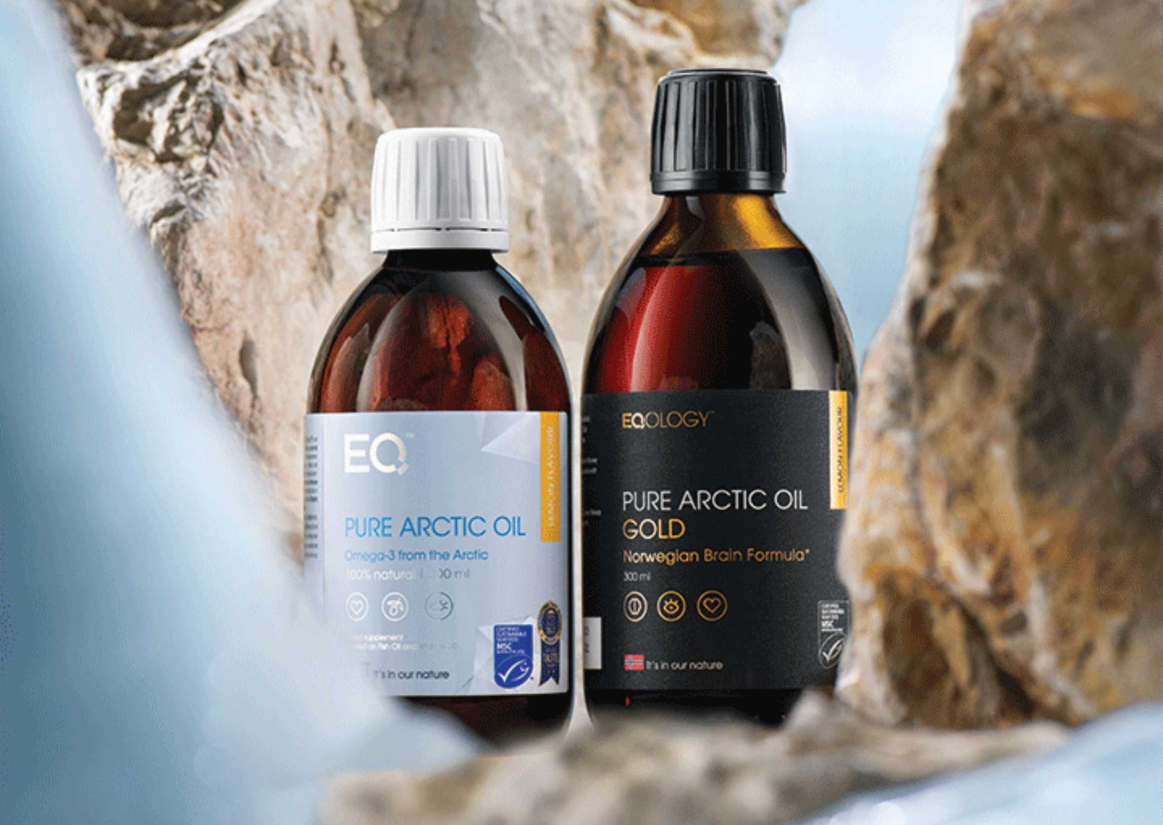EQ Pure Arctic Oil en Arctic Oil Gold – hoogwaardige Omega-3 olie ter ondersteuning van hersenen, hart en algehele gezondheid